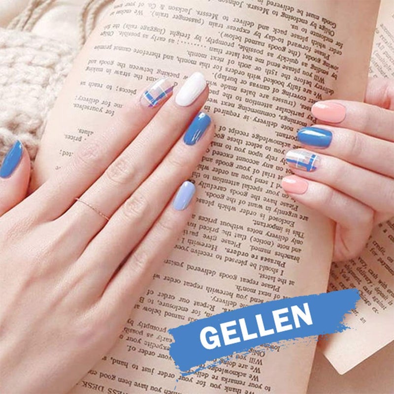 GELLEN Gel Nail Polish Set - 6PCS Blue U V Gel Polish Set, White Nail Gel Soak Off Nail Polish Kit DIY Manicure Christmas Gel Nail Art at Home - Image 3